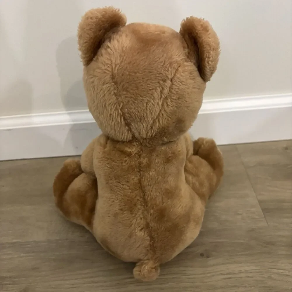 Vtg R. Dakin 1977 Teddy Bear Clasped Paws Korea Shredded Clippings Plush Toy